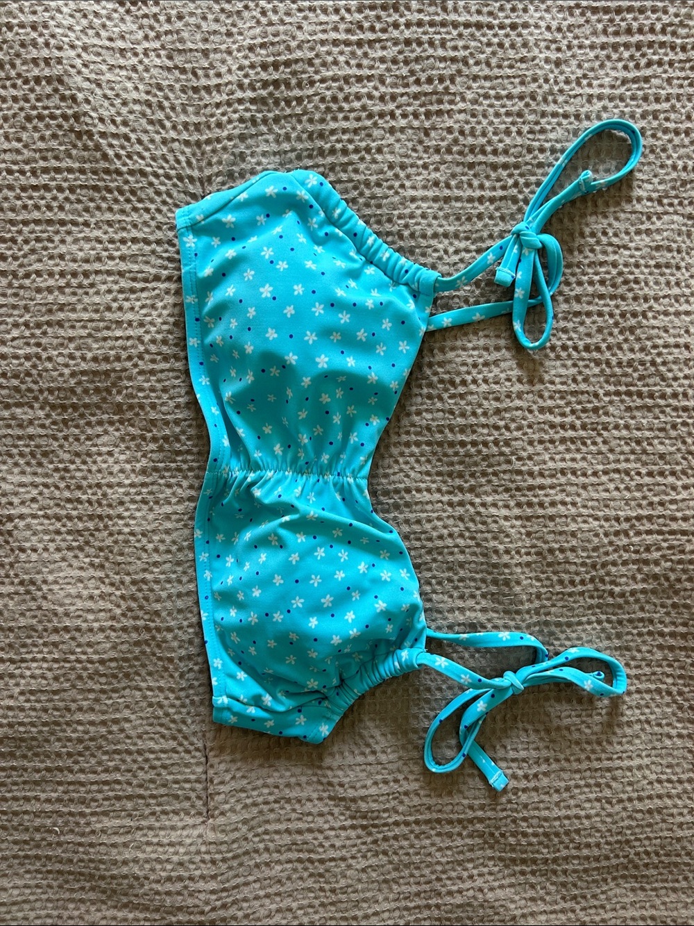 Xhilaration Turquoise Floral Print Kids Bikini Top